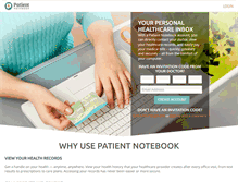 Tablet Screenshot of patientnotebook.com